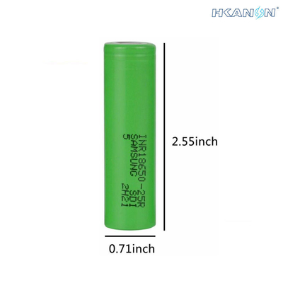 KC 3.7V NCM Lithium Ion Battery Replacement Cells INR18650-25R5 High Discharge Rate