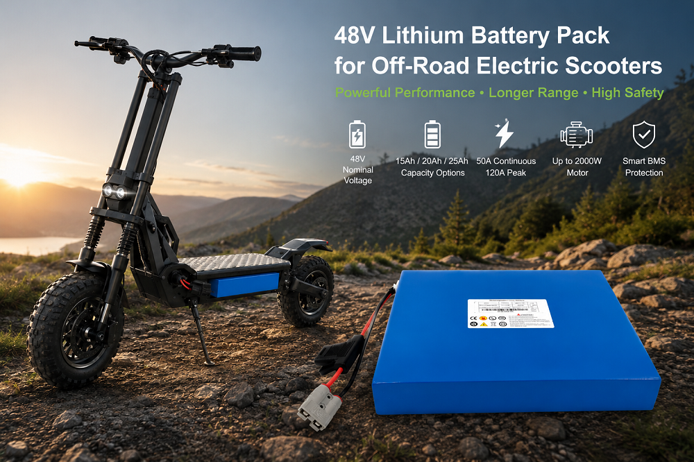 kasus perusahaan terbaru tentang 48V Lithium Battery Pack for 2000W Off-Road Electric Scooters