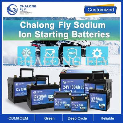 12V Sodium-Ion Starter Battery 60Ah–100Ah with Emergency Start Button and Pressure Relief Valve