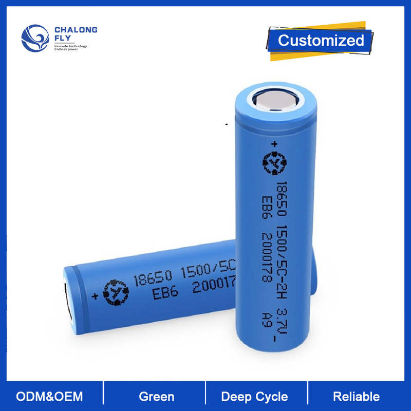 Deep cycle 18650 1500mAh 3.7V rechargeable lifepo4 battery cell Pollution Free