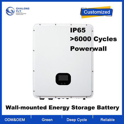 OEM ODM LiFePO4 baterai lithium Disesuaikan IP65 48V Paket baterai lithium Rumah Tangga Surya yang dipasang di dinding
