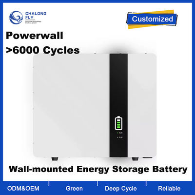 Paket Baterai Lithium LiFePO4 51.2V 10Kwh dengan Siklus Hidup 6000 Kali Power Bank Pasang Dinding untuk Penyimpanan Energi Rumah