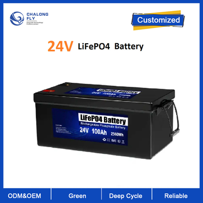 LiFePO4 24V 100AH ​​Li-ion Lifepo4 baterai lithium dengan BMS untuk Energi Surya Perahu Motor RV Kemping