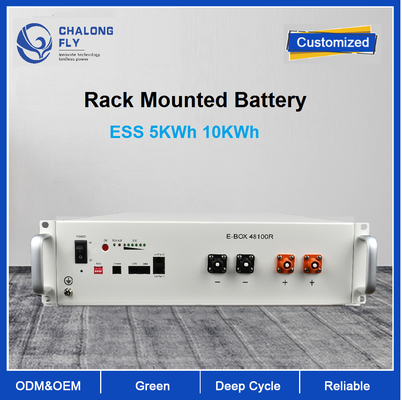 LiFePO4 Rack Mounted Battery Energy Storage System 5KWh 10KWh Dengan BMS untuk Pabrik Industri Komersial Rumah Tangga