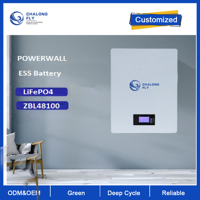 Powerwall 100Ah 5KW Lifepo4 Baterai Isi Ulang Dipasang Di Dinding Untuk Sistem Tenaga Surya