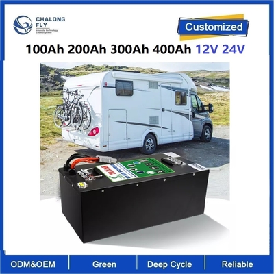 CLF Lithium Iron Phosphate Baterai isi ulang LiFePO4 baterai 100Ah 200Ah 300Ah 400Ah 12V 24V untuk RV Camper perahu