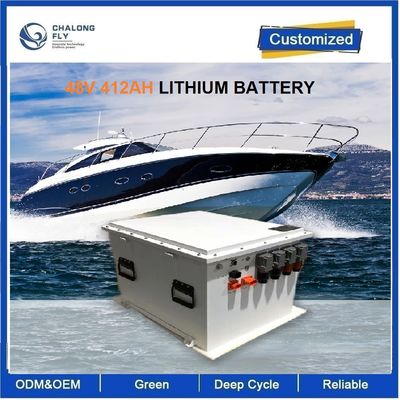 OEM ODM LiFePO4 baterai lithium tegangan tinggi untuk perahu laut 48v 412ah 21kwh IP67 tahan air dengan pendingin cairan untuk kelautan