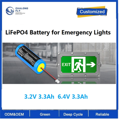 CLF OEM ODM 3.2V 3.3Ah 6.4V 3.3Ah Baterai Lithium Baterai LiFePO4 untuk lampu darurat